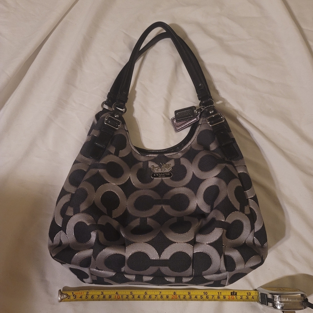 COACH  Black & Grey C Pattern Shoulder Bag - Picture 5 of 7